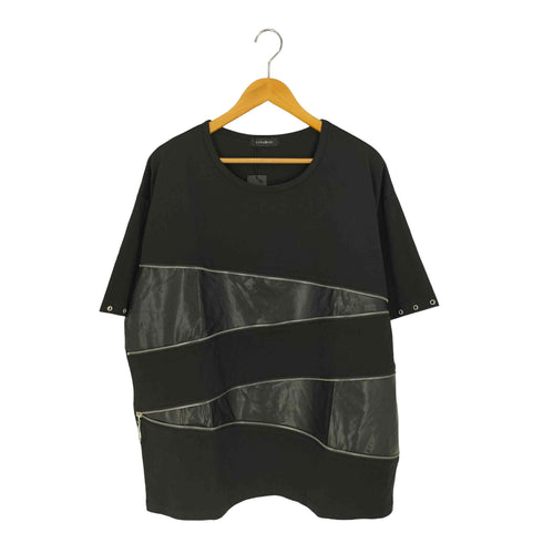 シヴァーライズ CIVARIZE PUレザー切り替えZIPデザインTシャツ メンズ FREE