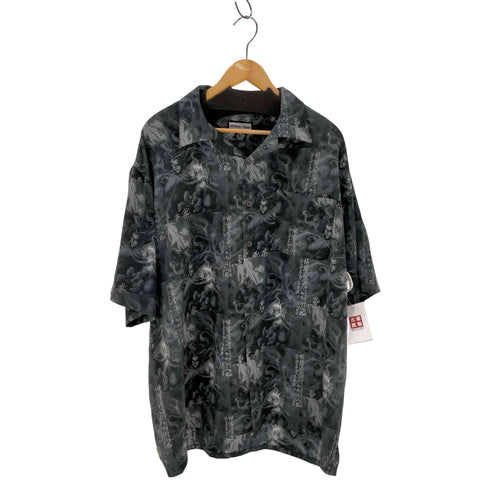 MILLION GUY 漢字 キャラクタープリント 開襟シャツ メンズ import:XXL