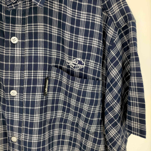 SCHHOOL OF HARD KNOCKS B系 チェック 半袖シャツ メンズ import:XL