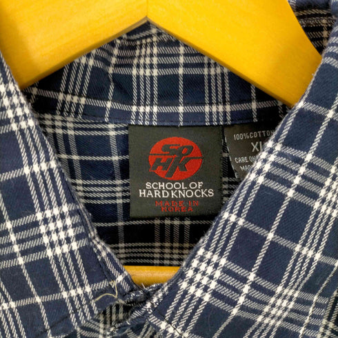 SCHHOOL OF HARD KNOCKS B系 チェック 半袖シャツ メンズ import:XL