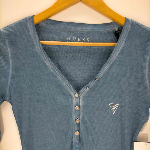 ゲス GUESS リブブイネックカットソー レディース import:S