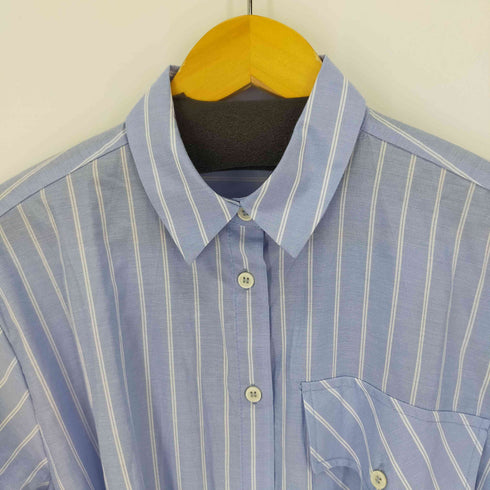 ザラ ZARA COTTON MIDI BLUE WHITE STRIPED BELTED SHIRT DRESS コットンストライプシャツドレス レディース JPN:S