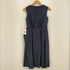 ランバンオンブルー LANVIN en Bleu フリルプリーツイレギュラーサテンノースリーブワンピース レディース 36