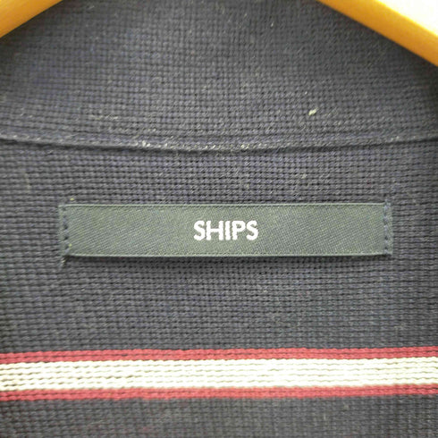シップス SHIPS シルケット ラッセル ストライプ オープンカラー シャツ メンズ S