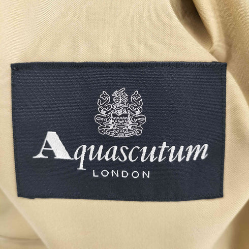 アクアスキュータム AQUASCUTUM 総シルク ベルテッド ダブルトレンチコート レディース