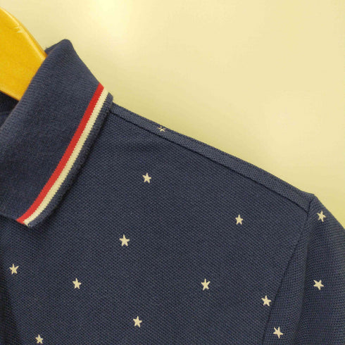 ポロラルフローレン POLO RALPH LAUREN custom slimfit ワンポイント刺繍総柄鹿の子ポロシャツ メンズ XS