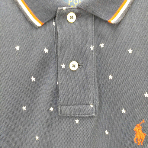 ポロラルフローレン POLO RALPH LAUREN custom slimfit ワンポイント刺繍総柄鹿の子ポロシャツ メンズ XS