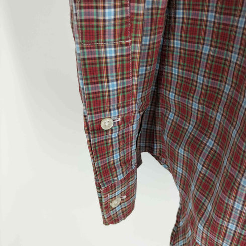 ラルフローレン RALPH LAUREN CUSTOM FIT ポニー 無 チェック B.D シャツ メンズ import:L