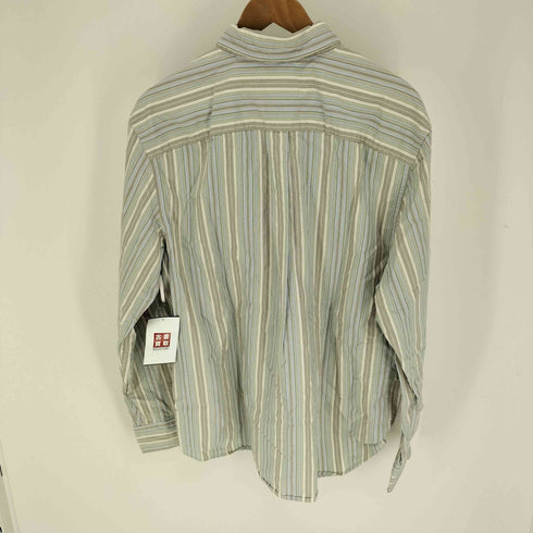 エディーバウアー Eddie Bauer 00S 緑タグ マルチストライプ B.D シャツ メンズ import:L