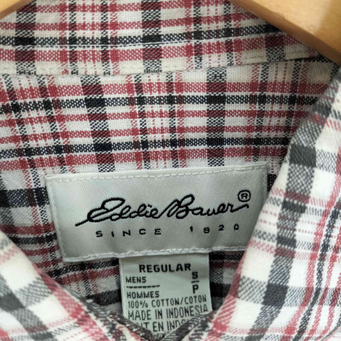 エディーバウアー Eddie Bauer 90S 白タグ チェック ボタンダウン L/S シャツ メンズ import:S