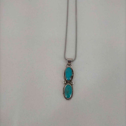 ナバホ NAVAJO M STERLING刻印 ターコイズネックレス メンズ