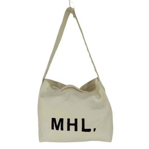エムエイチエル MHL. ロゴプリント キャンバスショルダーバッグ メンズ