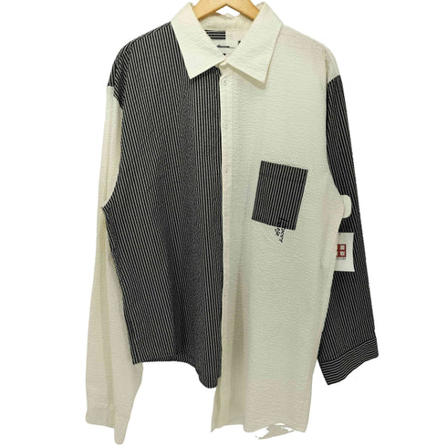dilemma 19AW Asymmetry Stripe Shirt ストライプ アシンメトリー オーバーサイズシャツ メンズ