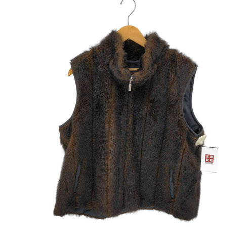 フェイスファー リバーシブル ジップアップベスト メンズ import:XL