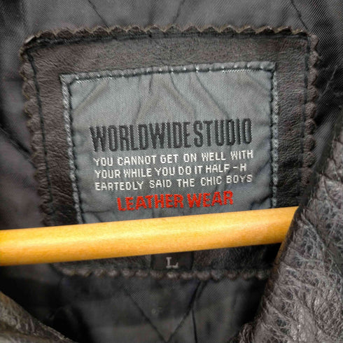 WORLDWIDE STUDIO レザージップアップジャケット メンズ JPN:L