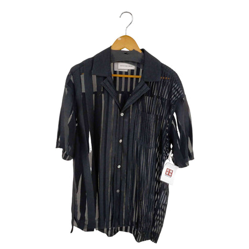 フェンチェンワン Feng Chen Wang TRANSPARENT STRIPE SHIRT - BLACK メンズ import:S