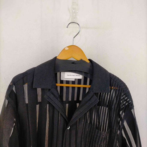フェンチェンワン Feng Chen Wang TRANSPARENT STRIPE SHIRT - BLACK メンズ import:S