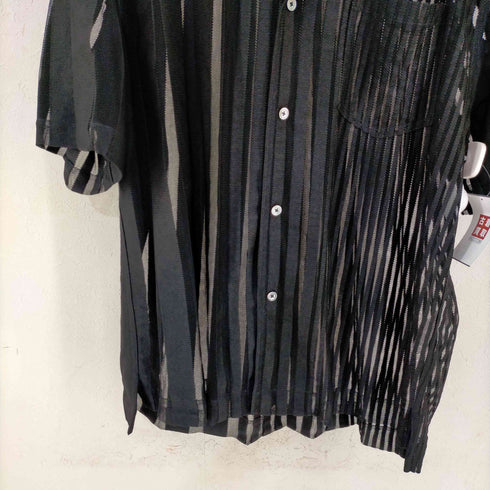 フェンチェンワン Feng Chen Wang TRANSPARENT STRIPE SHIRT - BLACK メンズ import:S