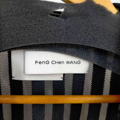 フェンチェンワン Feng Chen Wang TRANSPARENT STRIPE SHIRT - BLACK メンズ import:S