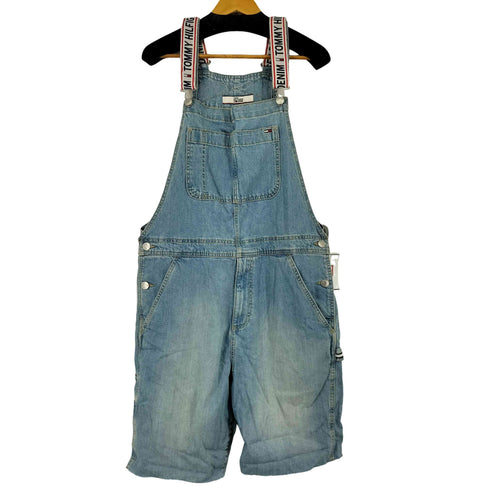 トミーヒルフィガーデニム TOMMY HILFIGER DENIM ロゴライン オーバーオール レディース L