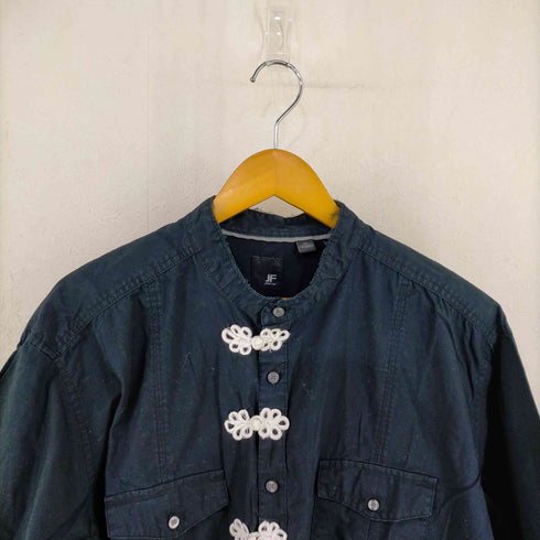 ジェイフェラー J.FERRAR フラップポケット チャイナボタンノーカラーコットンS/Sシャツ メンズ import:XXL