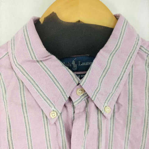 ラルフローレン RALPH LAUREN CLASSIC FIT スモールポニー刺繍 S/S ストライプシャツ メンズ import:L