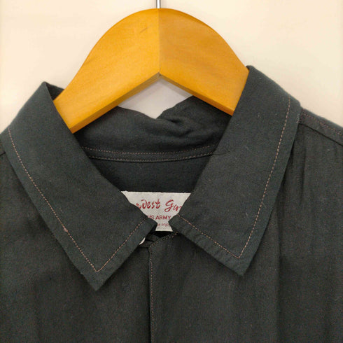 バックイーグル刺繍レーヨンオープンカラーシャツ メンズ