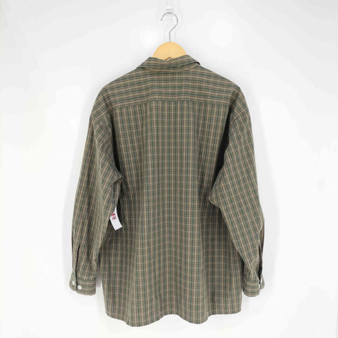 ユアン YUAN 開襟オープンカラーチェックシャツ メンズ L/XL