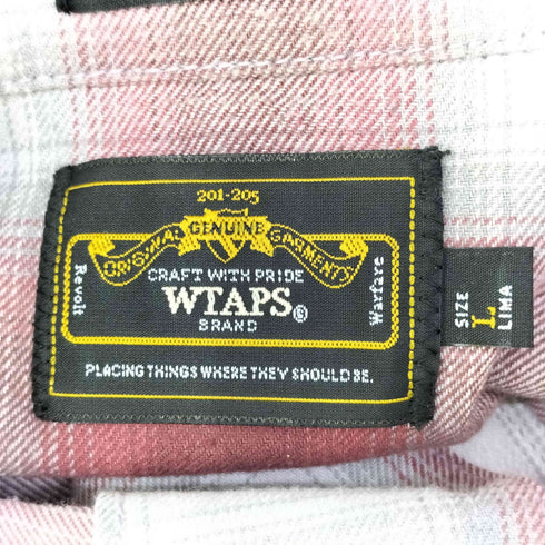ダブルタップス WTAPS VATOS L/S/SHIRTS.COTTON.TEXTILE オープンカラーオンブレチェックシャツ メンズ JPN:L