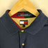 トミーヒルフィガー TOMMY HILFIGER フラッグタグ エンブレム刺繍 ボーダー柄 半袖鹿の子ポロシャツ メンズ import:L