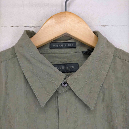 ヴァンヒューゼン VAN HEUSEN 総柄 シルクS/S開襟シャツ メンズ JPN:L