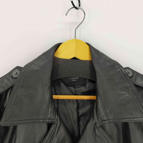 リューグーレザーズ Liugoo Leathers レザートレンチコート 羊革 ベルト付き メンズ LL