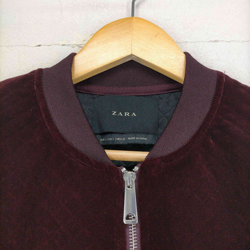 ザラ ZARA キルティングベロアダブルジップジャケット メンズ JPN:L