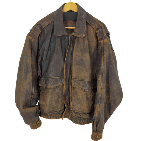 ラウンドツリーアンドヨーク roundtree&yorke A-2型 本革レザージャケット ジップアップ 比翼 雰囲気 メンズ import:L