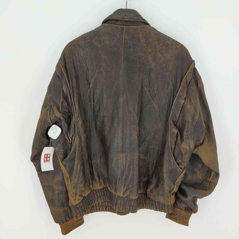 ラウンドツリーアンドヨーク roundtree&yorke A-2型 本革レザージャケット ジップアップ 比翼 雰囲気 メンズ import:L