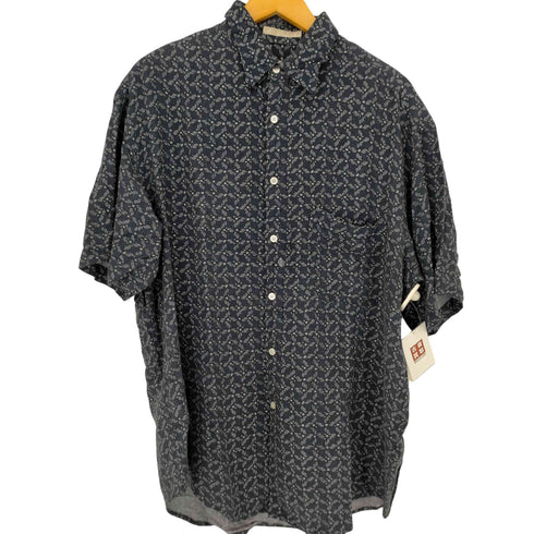 ペリーエリス PERRY ELLIS 総柄レーヨンレギュラーカラーシャツ メンズ import:L