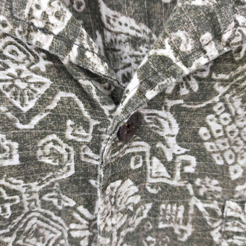 ビルブラス BILL BLASS ウッドボタン総柄アロハシャツ ボックスシルエット メンズ JPN:XL