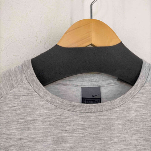 ナイキ NIKE 00s 銀タグ フロントスウォッシュ刺繍 ラグラン霜降りTシャツ レディース JPN:L