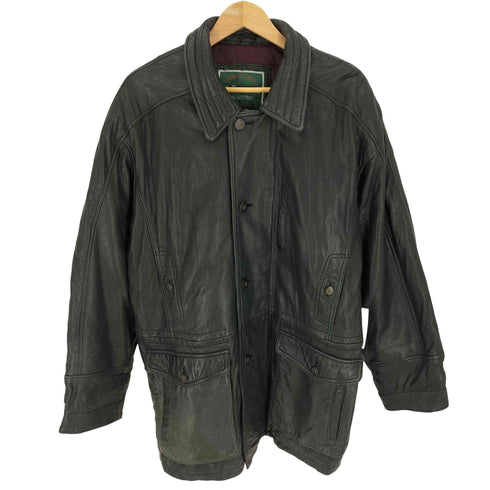 Vallemosso 裏地キルティング シープレザー ショート コート メンズ import:L