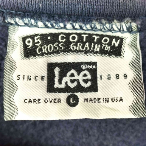 リー Lee USA製 Reverse Weave型 刺繍 裏起毛 クルーネック スウェット トレーナー メンズ import:L