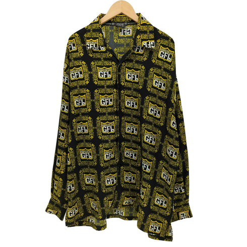 GFL-CLOTHING ロゴ 総柄 オープンカラー L/S シャツ メンズ JPN:XL