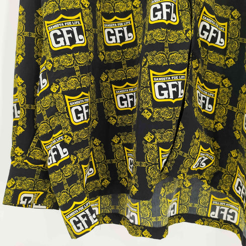 GFL-CLOTHING ロゴ 総柄 オープンカラー L/S シャツ メンズ JPN:XL