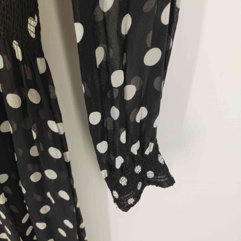 ザラ ZARA ドット柄L/Sシースルーワンピース 透け シアー レディース JPN:M
