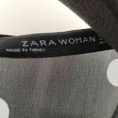 ザラ ZARA ドット柄L/Sシースルーワンピース 透け シアー レディース JPN:M
