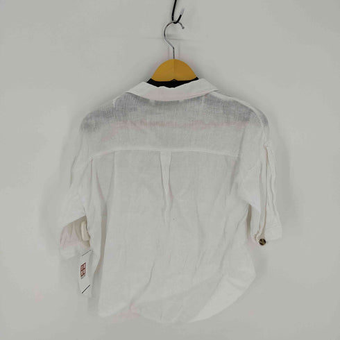 ザラ ZARA 両胸ポケット クロップドオープンカラーシャツ レディース JPN:XS