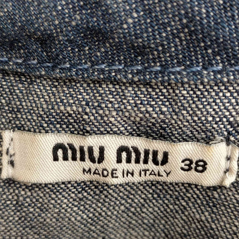 ミュウミュウ miu miu 01aw ARCHIVE DENIM CHAMBRE Milkmaid Maxi Dress レディース 38