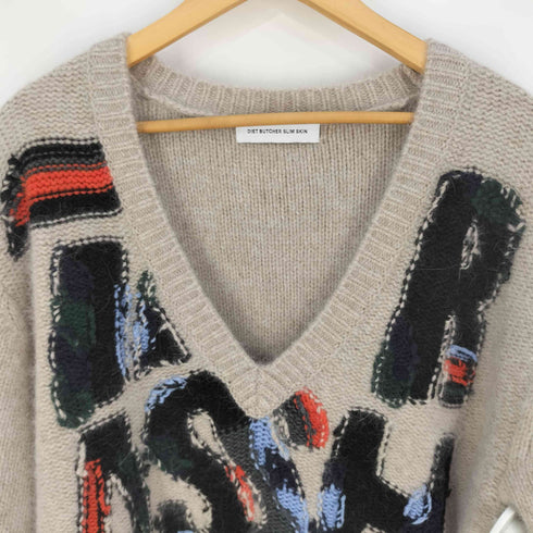 ダイエットブッチャースリムスキン DIET BUTCHER SLIM SKIN rhapsody one TRAAASH Sweater Vネックニット セーター メンズ JPN:1