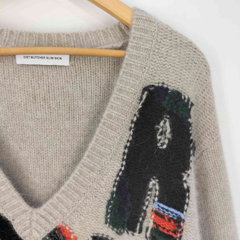 ダイエットブッチャースリムスキン DIET BUTCHER SLIM SKIN rhapsody one TRAAASH Sweater Vネックニット セーター メンズ JPN:1