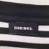 ディーゼル DIESEL SUPRIOR ロゴワッペン ダメージ加工 ボーダー柄 コットン S/S Tシャツ メンズ JPN:M