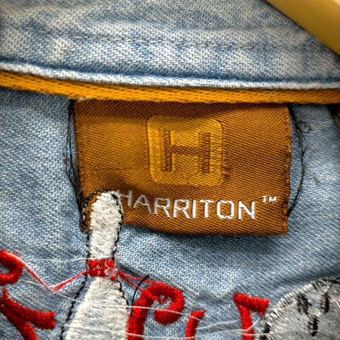 ハリトン HARRITON ボーリング刺しゅう デニムシャツ メンズ JPN:L